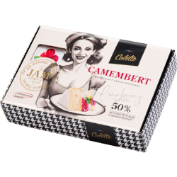 Сыр мягкий с белой пле­се­нью «Colette» Camembert, с клюк­вен­ным джемом, 50%, 125 г