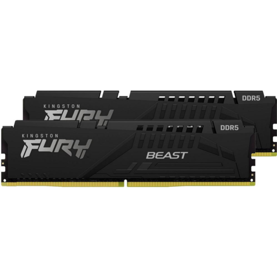 Оперативная память «Kingston» 32GB, 2х16GB PC-38400 DDR5-4800 FURY Beast, KF548C38BBK2-32 Black CL-38