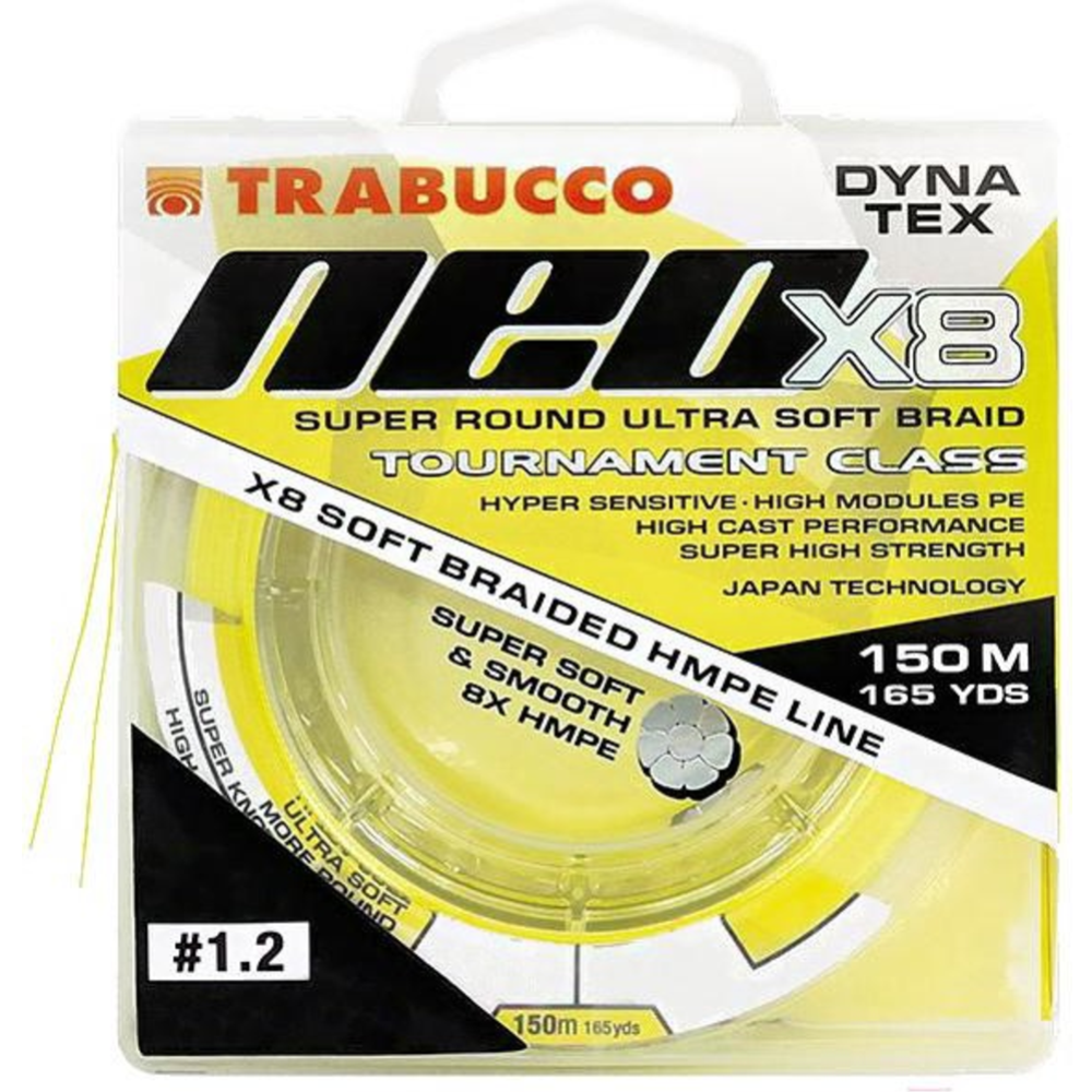 Леска плетеная «Trabucco» Dyna-Tex X8 Neo Cast, 054-14-116, 0.16 мм, 150 м