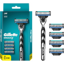 Брит­вен­ный станок «Gillette» Mach3 с 5 смен­ны­ми кас­се­та­ми