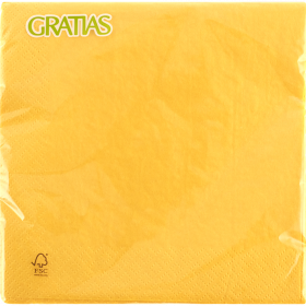 Сал­фет­ки бу­маж­ные «GRATIAS» Желтые, 33х33 см, 2 слоя, 25 листов