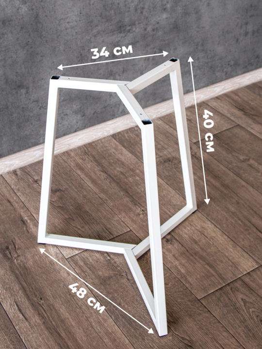 Металлическая опора для журнального стола, Н40 см, подстолье разборное, белый, STAL-MASSIV