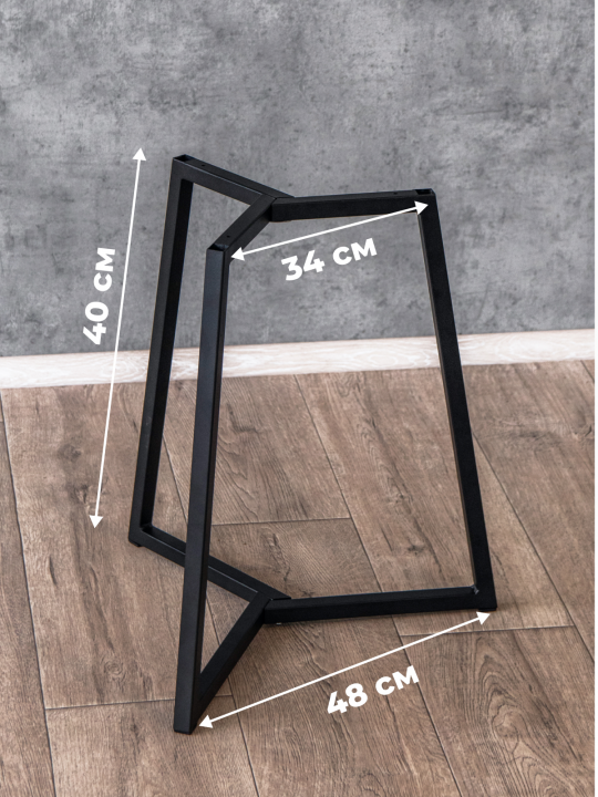 Металлическая опора для журнального стола, Н40 см, подстолье разборное, черный, STAL-MASSIV
