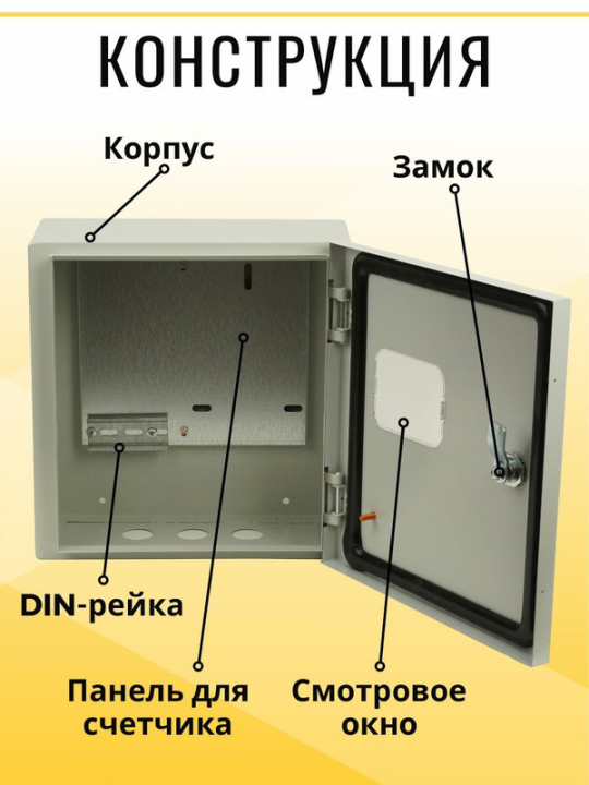 Корпус металлический ЩУ-1ф/1-0 (1 дверь) (310x300x150) IP54 Народный эконом SQ0905-3201