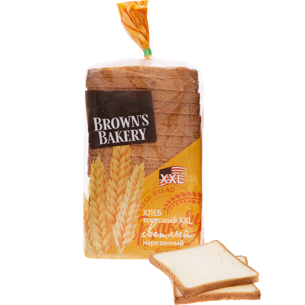 Хлеб то­сто­вый «Brown's Bakery» XXL, на­ре­зан­ный, 500 г.
