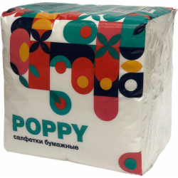 Сал­фет­ки «Poppy» Art, белый, 24х23 см, 100 шт