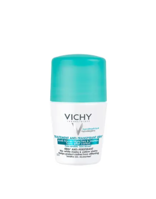 Дезодорант шариковый VICHY Deodorants Против белых и желтых пятен 48 ч, 50 мл