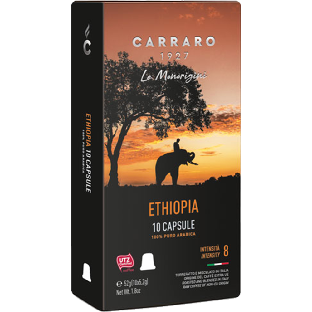 Кофе в капсулах «Carraro» Ethiopia, 10х5.2 г #0
