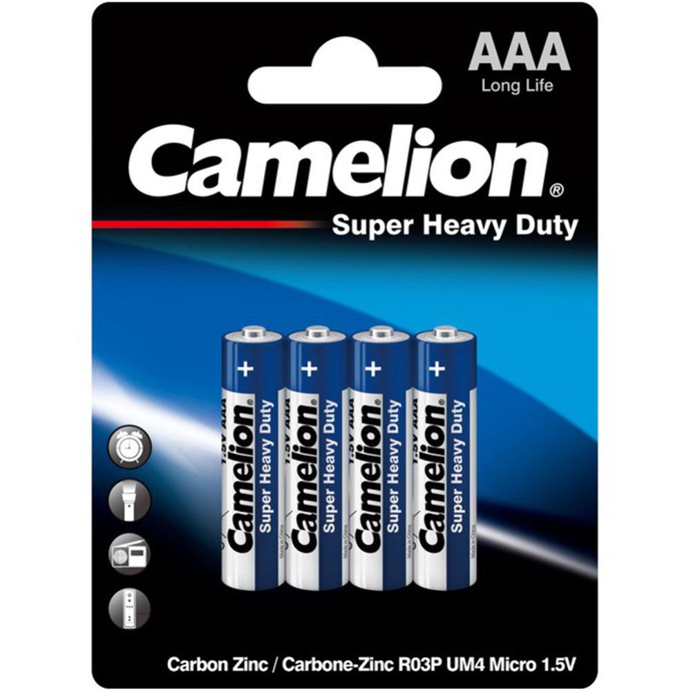 Комплект батареек «Camelion» Super Heavy Duty, ААА, 4 шт #0