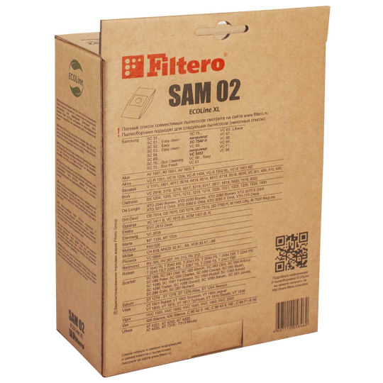 Пылесборники Filtero SAM 02 (10+фильтр) ECOLine XL