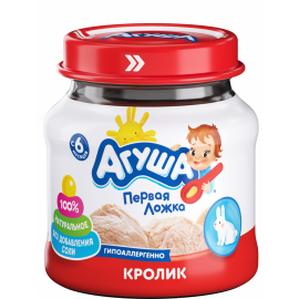 Пюре мясное «Агуша» кролик, 80 г