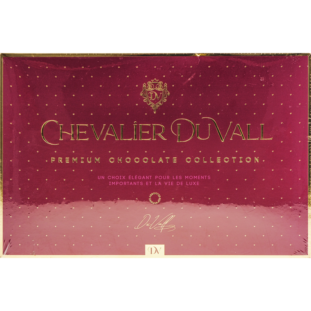 Набор шо­ко­лад­ных конфет «Chevalier Duvall» ва­ре­нье вишня/клуб­ни­ка/клюква, в темном шо­ко­ла­де, 110 г