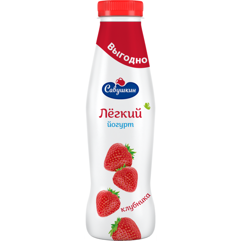 Йогурт питьевой «Ласковое лето» клубника, 1%, 415 г #0