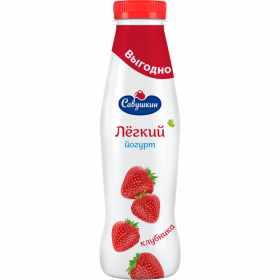 Йогурт пи­тье­вой «Лас­ко­вое лето» клуб­ни­ка, 1%, 415 г