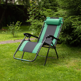 Кресло-шезлонг складное, многопозиционное с подголовником 160 х 63.5 х 109 cм Camping Palisad