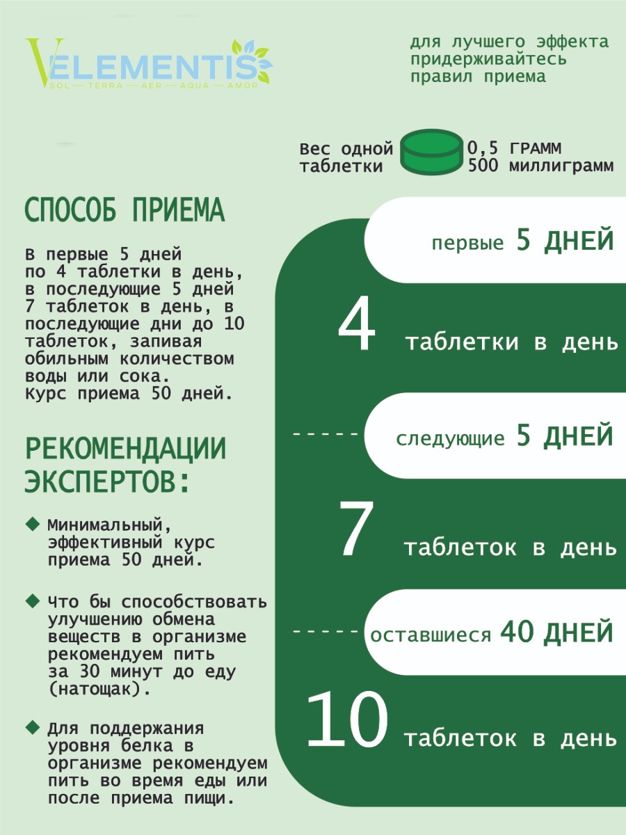 Спирулина порошок органик 1кг V Elementis