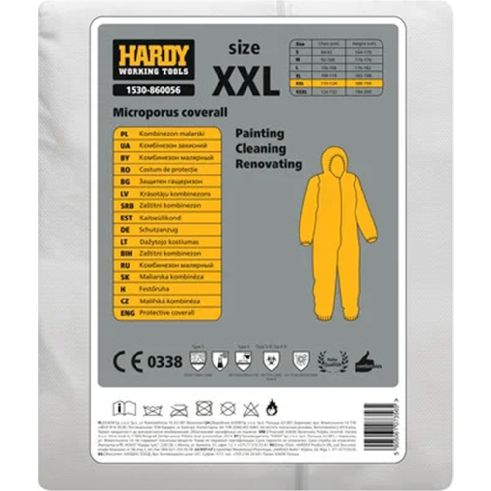 Картинка товара Комбинезон защитный «Hardy» 1530-860056, размер XXL