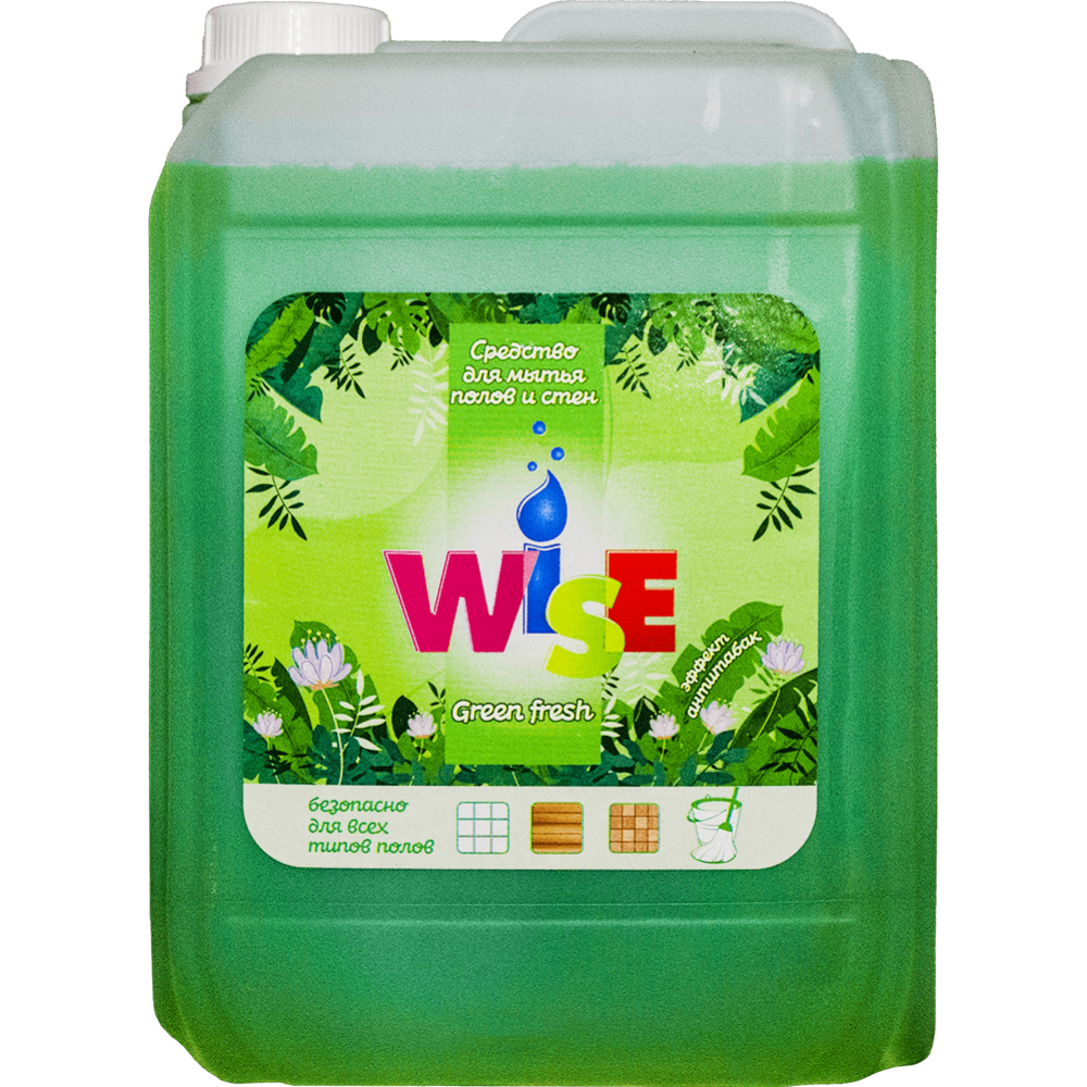 Средство для мытья полов и стен «Wise» Green fresh, 5 л
