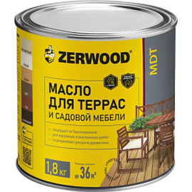 Масло для террас «Zerwood» MDT, белый, 1.8 кг