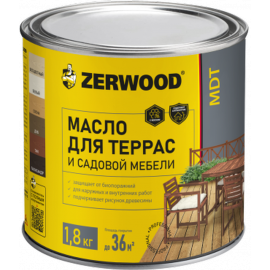 Масло для террас «Zerwood» MDT, сосна, 1.8 кг