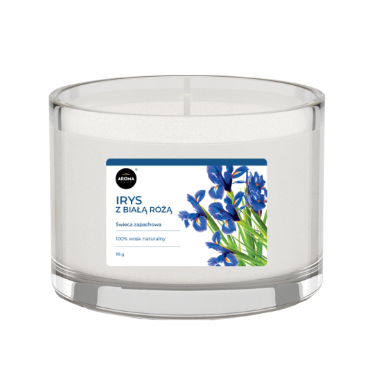 Ароматизированная свеча в стекле  AROMA HOME SCENTED CANDLE 115G IRIS AND WHITE ROSE