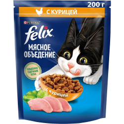 Корм для кошек «Felix» Мясное объ­еде­ние, курица, 200 г