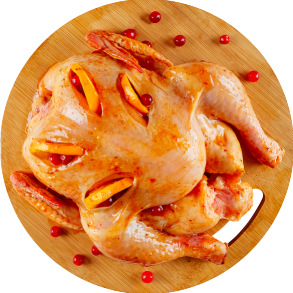 Полуфабрикат Цыпленок для запекания с апельсинами и клюквой, замороженный, 1 кг #0