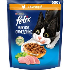 Корм для кошек «Felix» Мясное объедение, курица, 600 г
