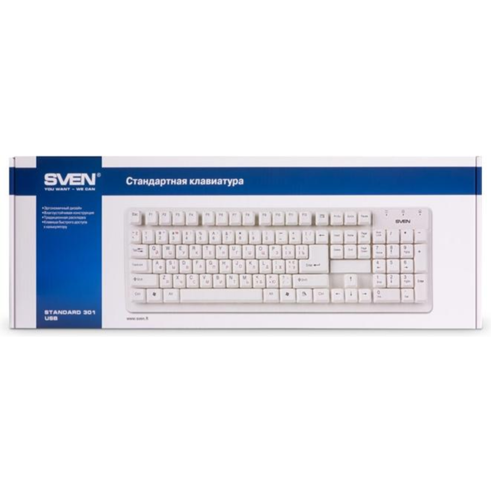 Клавиатура «Sven» Standard 301 White, USB