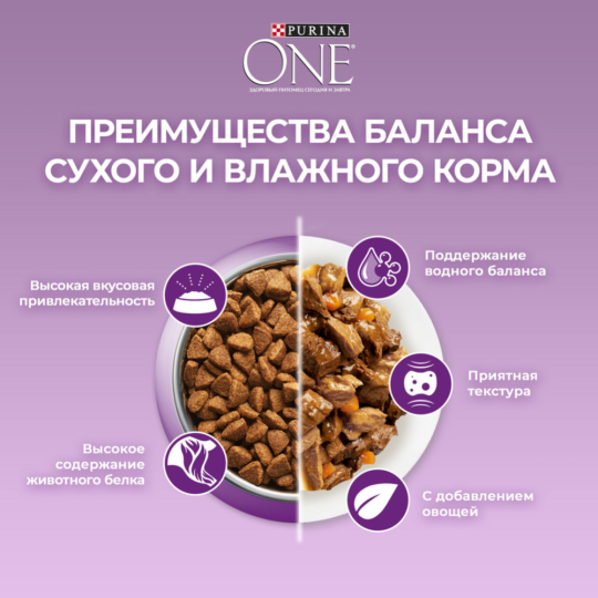 Корм для кошек «Purina One» индейка, утка и морковь, 75 г