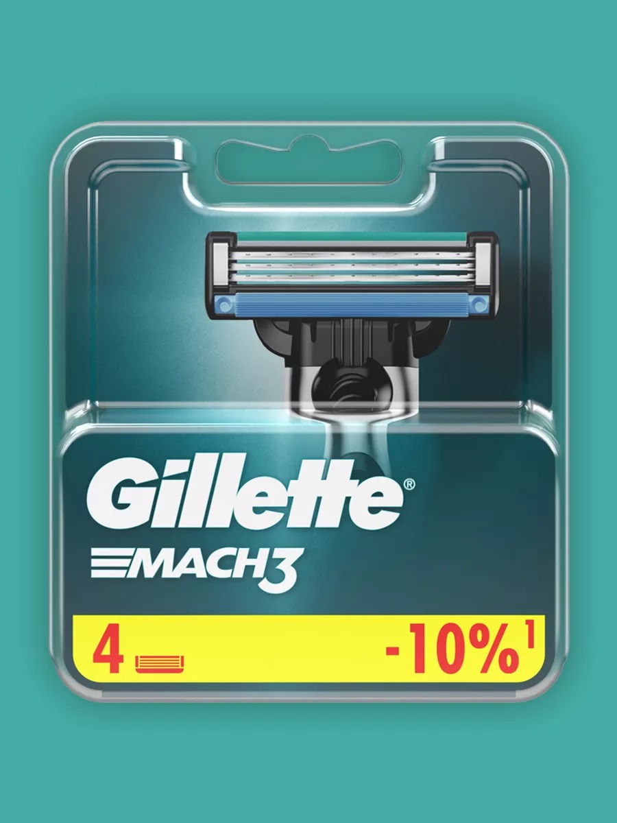 Сменные кассеты для бритья «Gillette» Mach3 (4 шт)