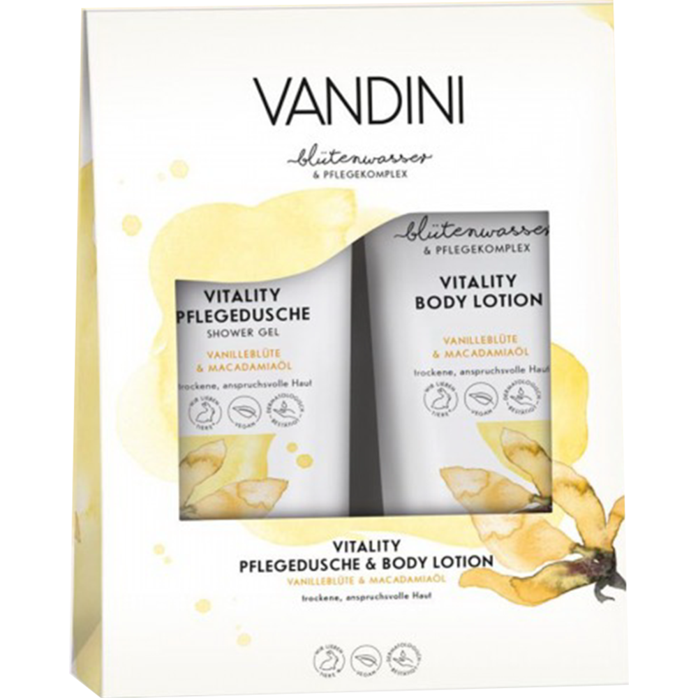 Подарочный набор «Vandini» Vitality Duo, гель для душа+лосьон, 200+200 мл