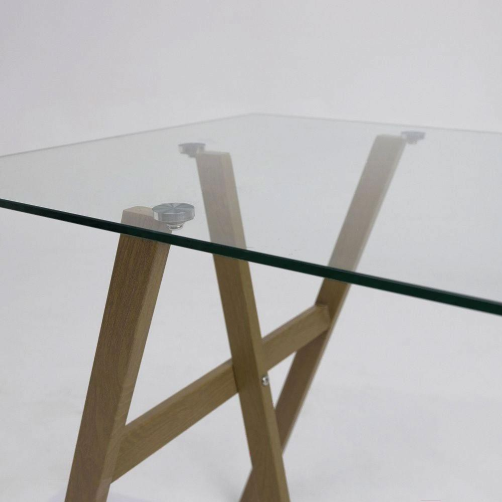 Письменный стол «AksHome» Nephrite, стекло/дуб, 1200х600х760 мм