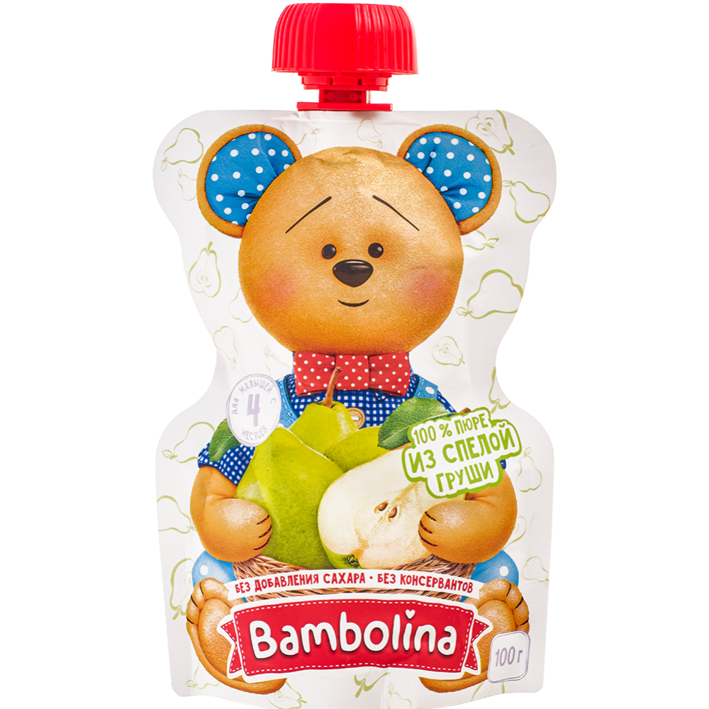 Пюре «Bambolina» из груш, 100 г #0