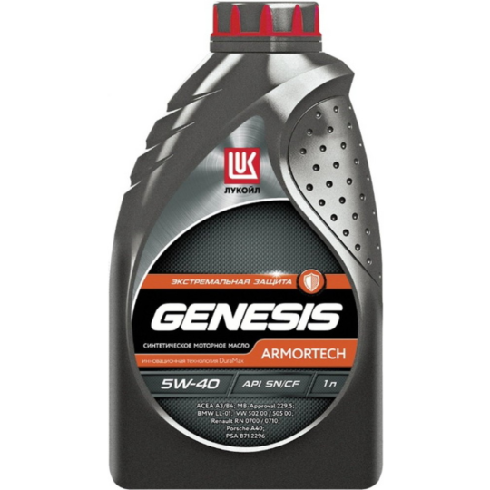 Масло моторное «Lukoil» Genesis Armortech, 5W40, 3148670, синтетическое, 1 л