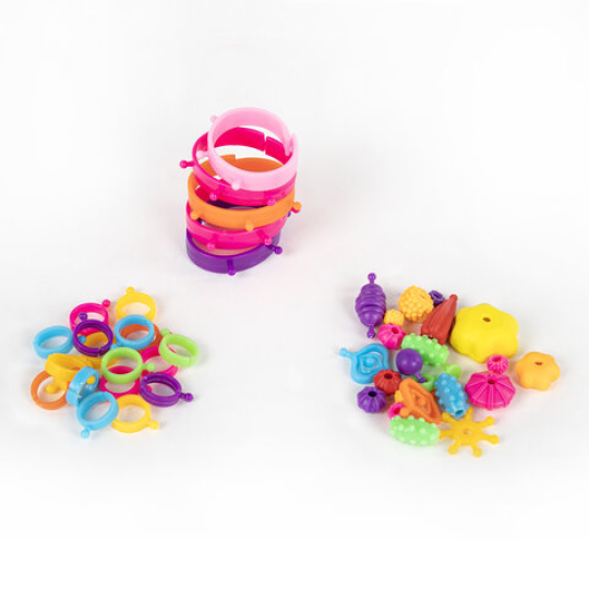 Конструктор POP-BEADS для творчества и игр, 550 бусин, браслеты, кольца, BRAUBERG KIDS