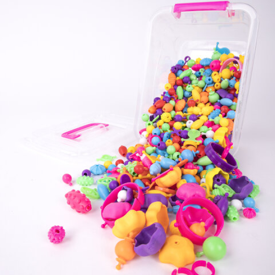 Конструктор POP-BEADS для творчества и игр, 550 бусин, браслеты, кольца, BRAUBERG KIDS