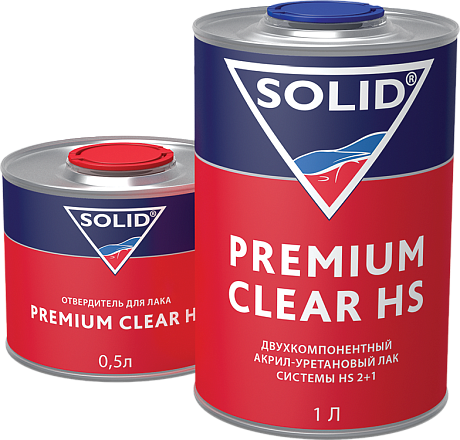 SOLID PREMIUM CLEAR HS Быстросохнущий прозрачный лак 1л + 0,5л