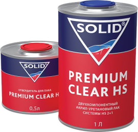 SOLID PREMIUM CLEAR HS Быстросохнущий прозрачный лак 1л + 0,5л