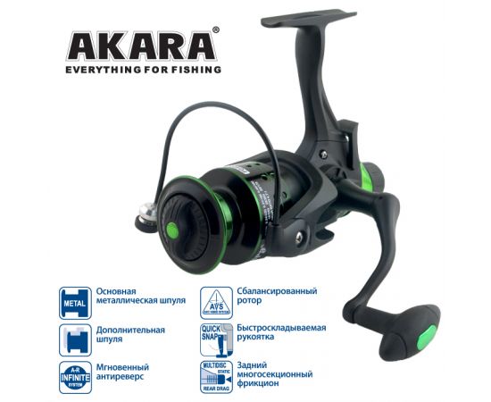 Катушка Akara Geden Carp FG3000 3+1bb, запасная шпуля (с байтраннером)