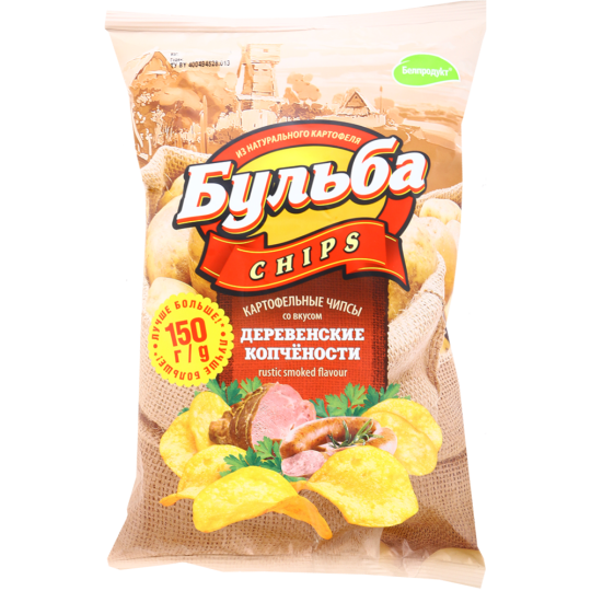 Чипсы картофельные «Бульба Chips» деревенские копчености, 150 г