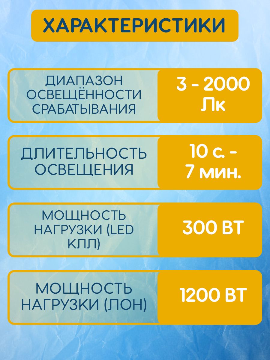 Датчик движения GMS4-C-8-7-W, потолочный, 8 м, 1200Вт, 7 мин, белый, 1/50 475803