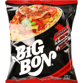 Лапша «Big Bon» говядина + соус томатный с базиликом,БП 75 г