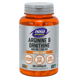 Arginine + Ornithine, L-Аргинин 500 мг + L-Орнитин 250 мг -100 капсул