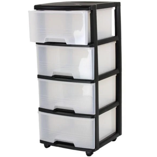 Комод «Curver» Drawer System 4х20L, прозрачный/черный