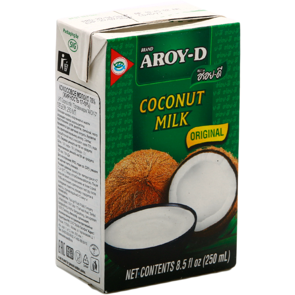 Кокосовое молоко «Aroy-d» 17-19%, 250 мл