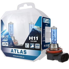 Автомобильная лампа «AVS» Atlas 5000К/PB H11.12V.55W, A78906S, 2 шт