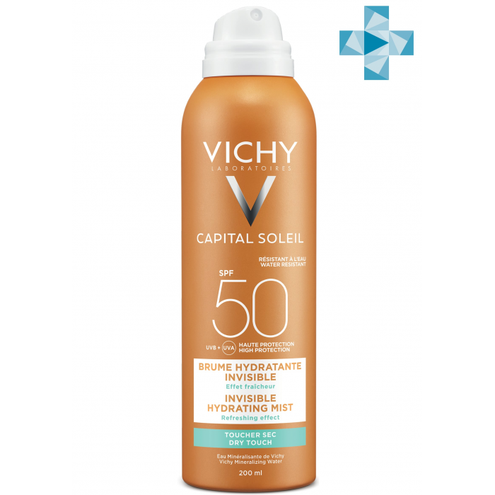 VICHY Capital Soleil спрей-вуаль для тела солнцезащитный лёгкий увлажняющий SPF50+ 200мл