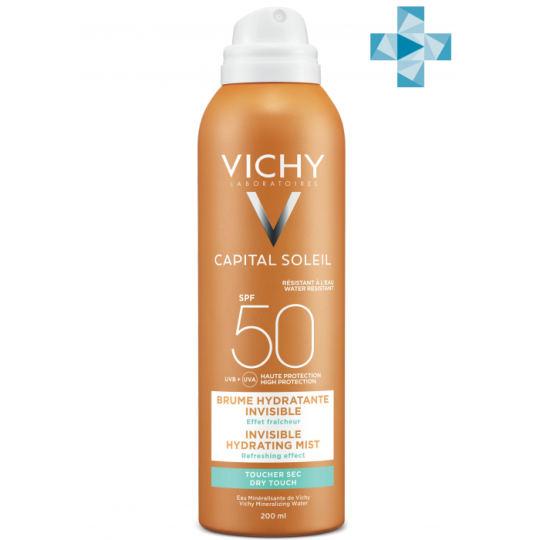 VICHY Capital Soleil спрей-вуаль для тела солнцезащитный лёгкий увлажняющий SPF50+ 200мл