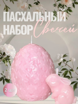 Набор пасхальных свечей "Пасхальное яйцо и кролик", 2 шт
